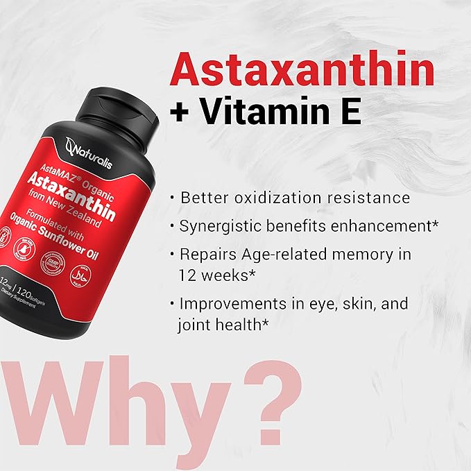 Naturalis New Zealand Astaxanthin (12mg) 120 Softgels (4 Month
