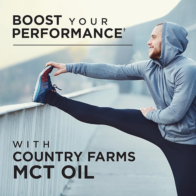 COUNTRY FARMS MCT Oil, Brain and Body Fuel from Coconuts*, Promotes Natural Energy, Keto and Paleo Friendly, Flavorless and Odorless, Non-GMO, 12 Fl Oz