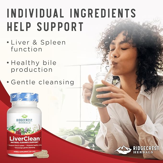 Ridgecrest Herbals LiverClean, Herbal Liver Support (60 Caps, 30 Serv)