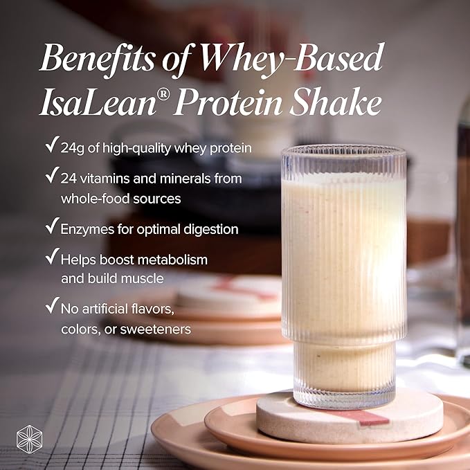 IsaLean Protein Shake - Complete Superfood Meal Replacement for Maintaining Healthy Weight and Lean Muscle Growth with 24 Vitamins and Minerals - 27.2 oz - 14 Meal Canister (Natural Creamy Vanilla) - Canister