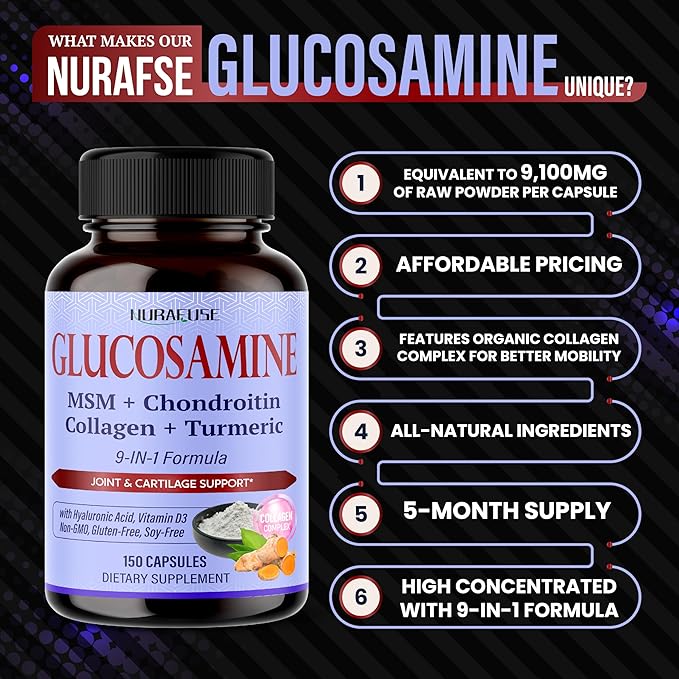 GLUCOSAMINE 9-in-1 Formula D3 Non-GMO,