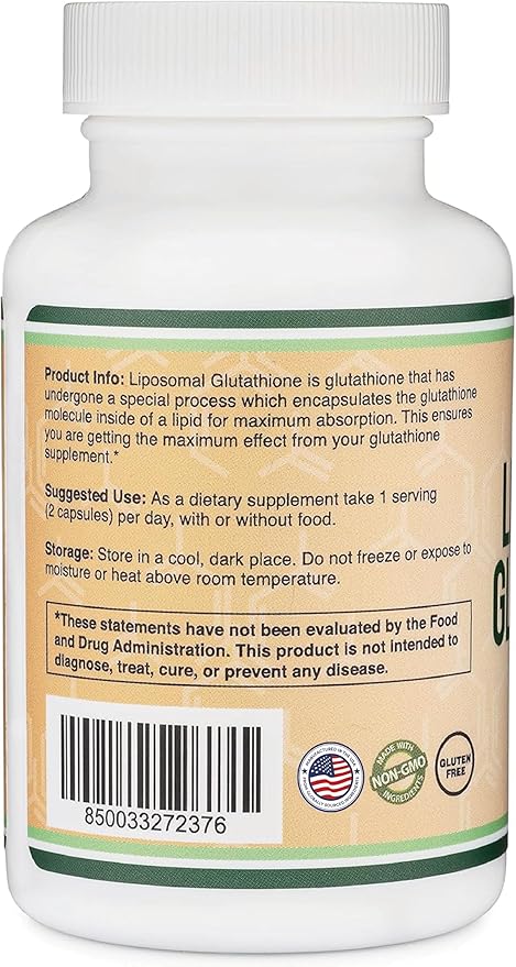 Liposomal Glutathione Supplement 500mg per Serving, 60 Capsules