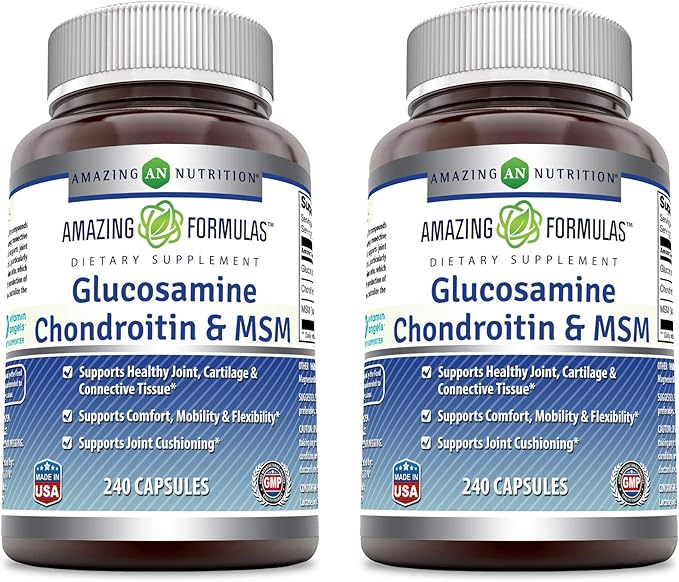 Amazing Formulas Glucosamine Chondroitin MSM 1850 (240 Count 2 Pack)