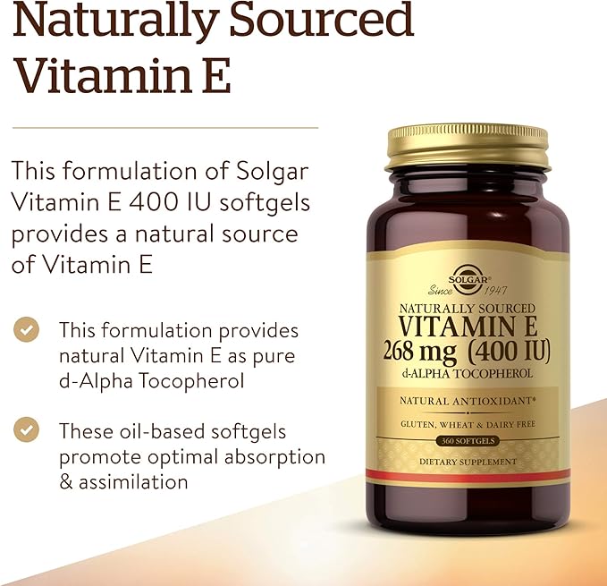 Solgar Vitamin E 268 mg (400 360 Alpha 360 Servings