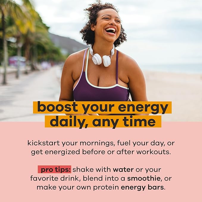 basd Energizing Protein, Mocha Shake 20g Protein, 20 Servings, 100mg Caffeine, 512g Tub