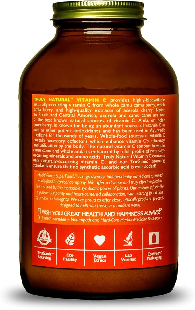 HEALTHFORCE SUPERFOODS Truly Natural Vitamin C 400 Grams, 67 Servings