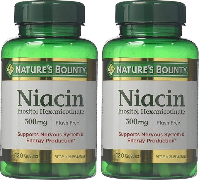 Nature's Bounty Flush Free Niacin 500 240 Capsules (2 X 120 Count