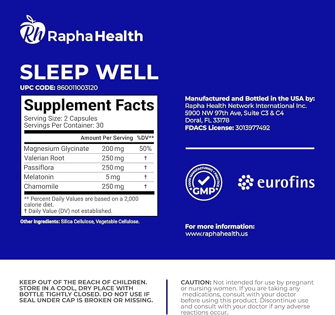 Sleep Well | Natural Sleep Aid 60 Capsules 30 Nights