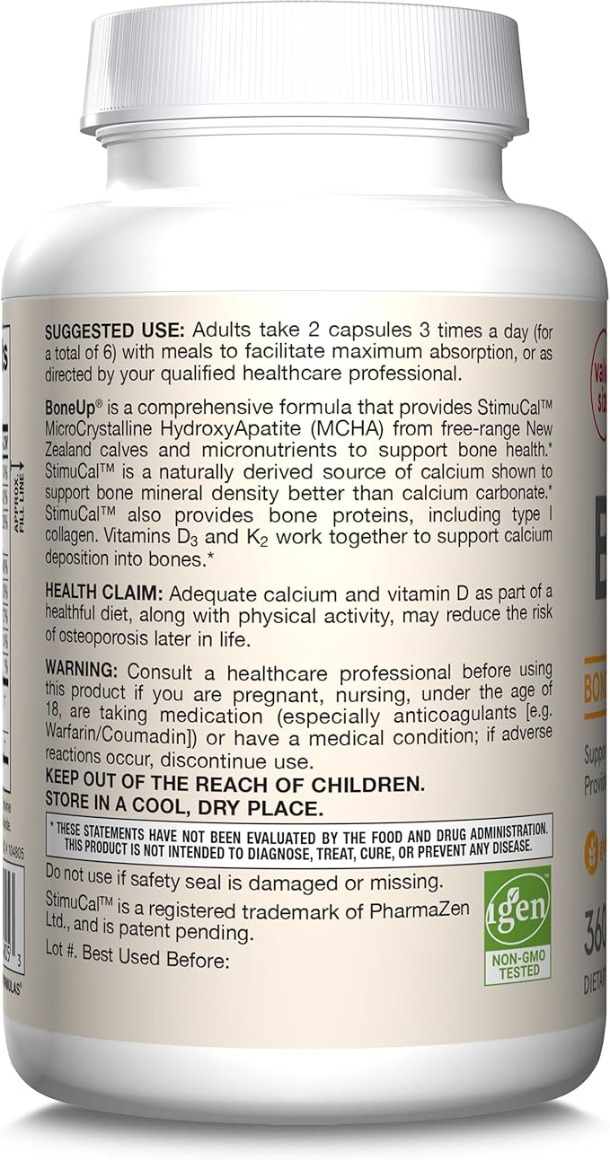 Jarrow Formulas BoneUp 360 Capsules 180 Servings D3, K2 K2 (as MK-7) & 1000 mg