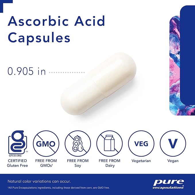 Pure Encapsulations Ascorbic Acid Capsules 1,000 mg 250 Capsules