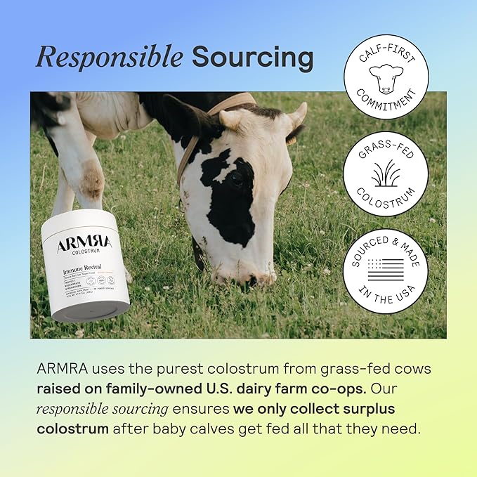 ARMRA Colostrum™ Premium Powder, Grass Fed, 400+ Bioactive 60 Servings)