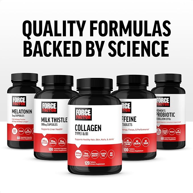 FORCE FACTOR Vitamin B Complex to B1, Vitamin B2, Vitamin B3, Vitamin B6, Vitamin B12, and 60 Vegetable