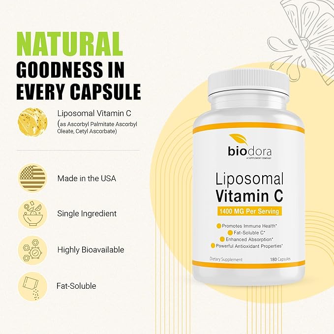 Liposomal Vitamin C, Healthy Immune System, 1400mg Per 180 Capsules