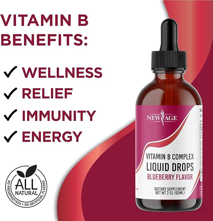 NEW AGE Vitamin B Complex Gummies B3, B5, B5, B6, B6, B7, B7, B9 B9 & B12 – (4 Fl 2))