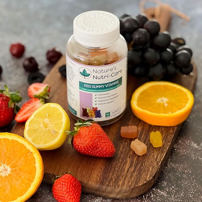Nature's Nutri-Care Kids Gummy Vitamins - Kid Multivitamin Gummies with Vitamin C & D, Folate & Zinc Vitamins for Immunity Support, Grow & Gain Toddler Smart Focus