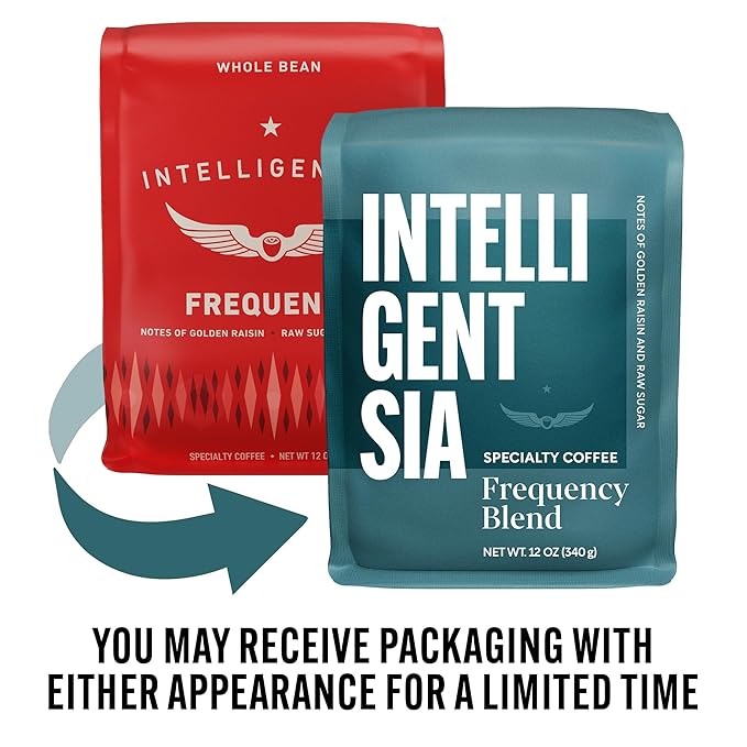 Intelligentsia Coffee, Medium Roast Whole Bean Coffee - Frequency Blend 12 Ounce Bag with Flavor Notes of Golden Raisin, Raw Sugar and Molasses