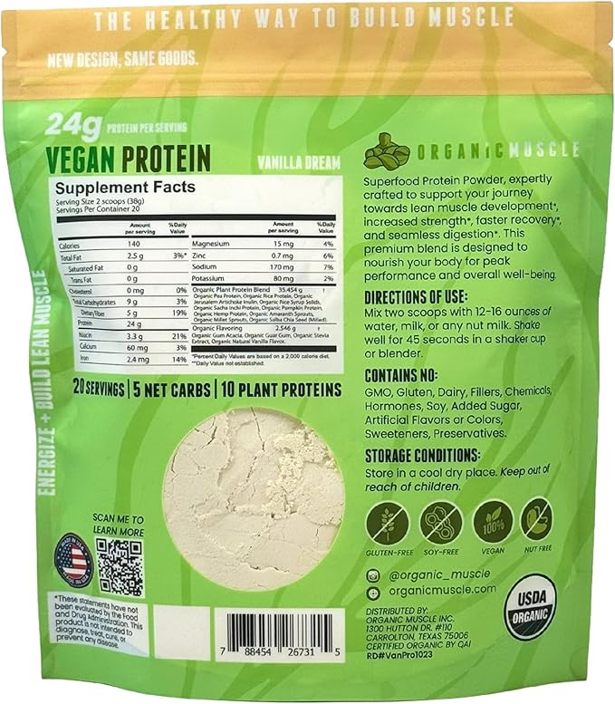 Organic Muscle Organic Vegan Protein Powder