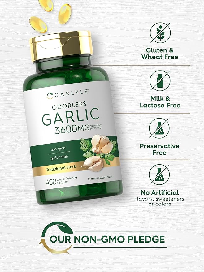 Carlyle Odorless Garlic Extract 3600mg Softgels 400 Count
