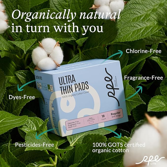 100% Organic Pads for Women, Ultra 3, 54 54 Count)