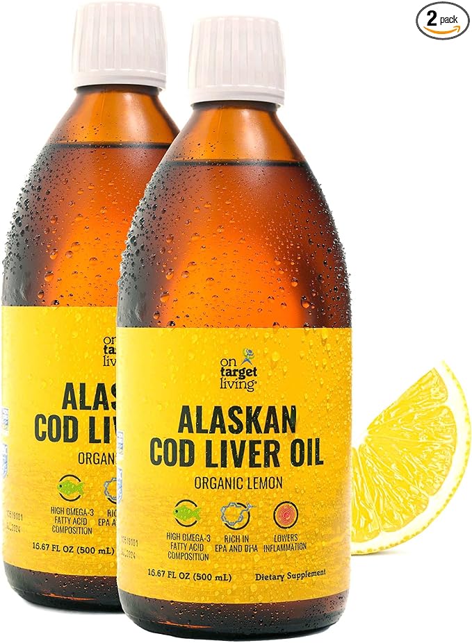 On Target Living Alaskan Cod Liver 16.67 oz (2-Pack) | 3 DHA/EPA