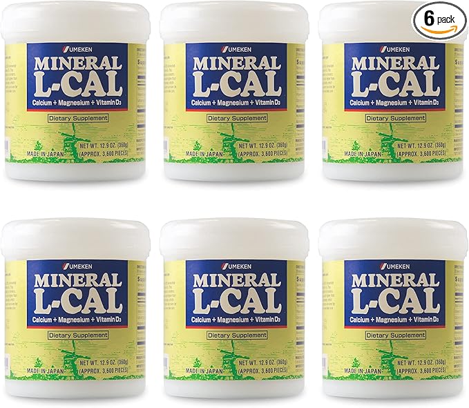 Umeken Mineral L-Cal Supplement, Large bottle, 6 month D3 and 360g, 3600 3600 Balls 6)