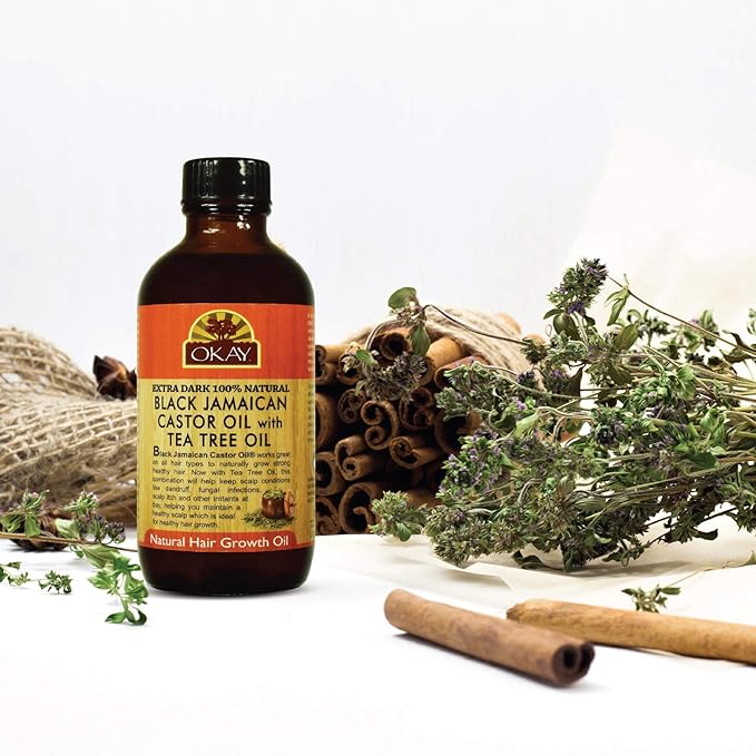 Okay Extra Dark Black Jamaican Castor Oil with Tea Tree Oil 4oz / 118ml