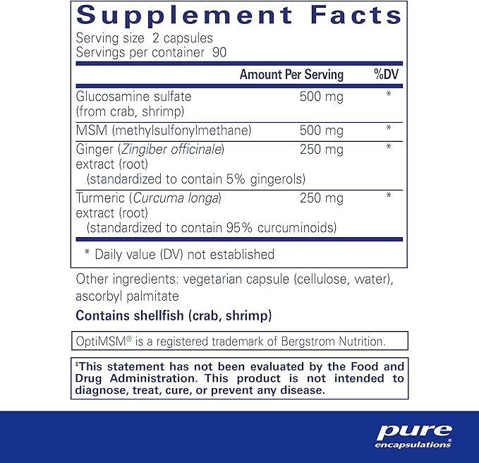 Pure Encapsulations Glucosamine MSM 180 Capsules