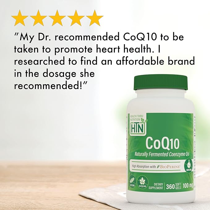 Health Thru Nutrition CoQ-10 100mg 360 Softgels Q10 | 3rd Party