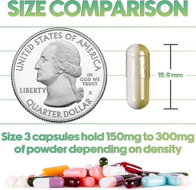 XPRS Nutra Size 3 Empty Capsules - 500 Count Empty Gelatin Capsules - Clear Empty Pill Capsules - DIY Capsule Filling - Pure Bovine Pill Capsules Empty Gel Caps