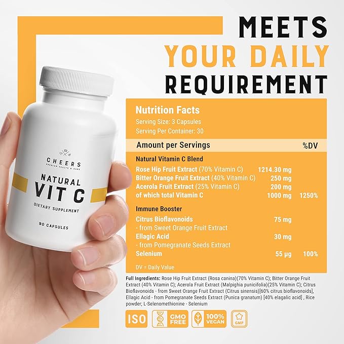 CHEERS - Vitamin C, Natural Immune 1000 mg 90 Capsules
