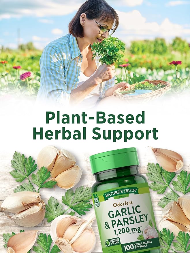 Nature's Truth Odorless Garlic and Parsley 1200mg | 100 Softgel
