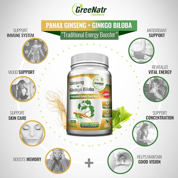 Panax Ginseng + Ginkgo Biloba Tablets (120 Tablets)