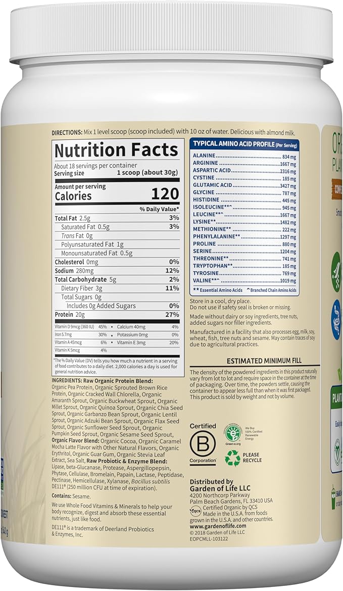 Garden of Life Vegan Protein Powder 20g Plant