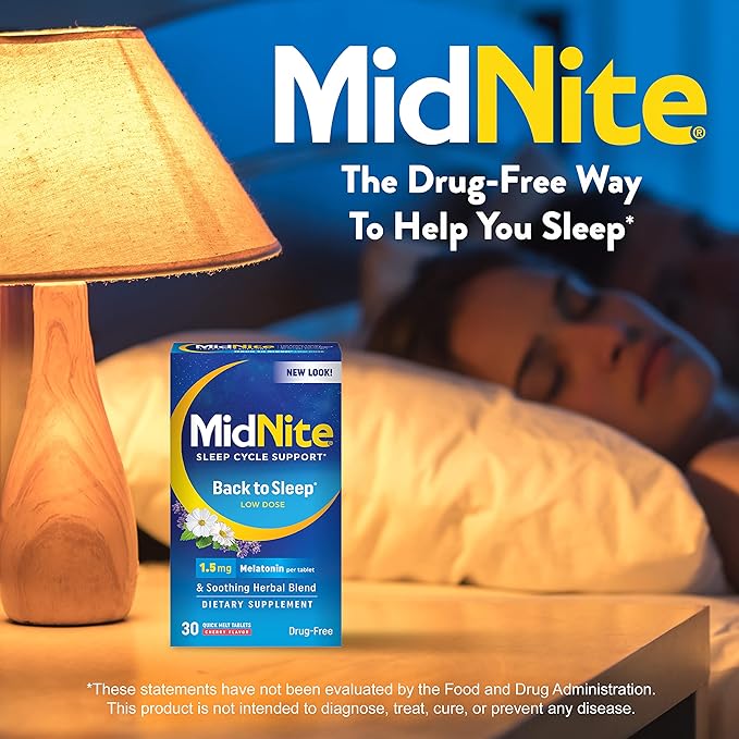 MidNite Time Release 6mg Melatonin 30 1.5mg Melatonin 30 Cherry