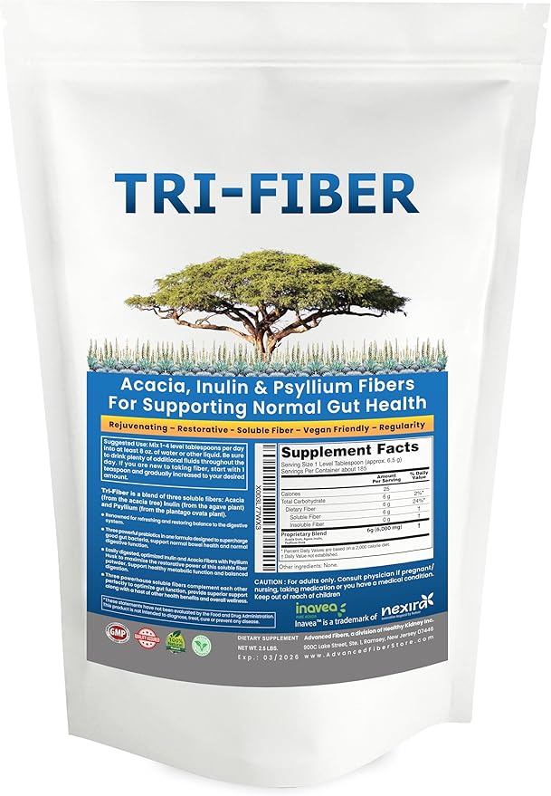 Kidney Restore Tri-Fiber Organic Soluble Fiber 3-in-1 Soluble 2.5 lbs (40oz)