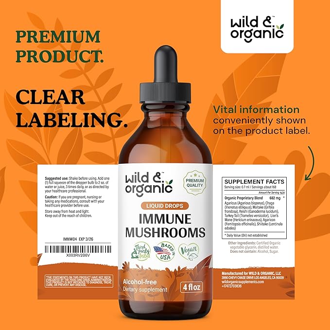 Immune Mushroom Tincture 8-in-1 Immune 4 oz