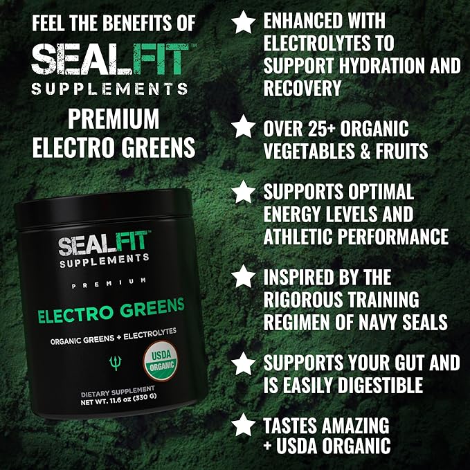 SEALFIT ElectroGreens - USDA Organic Greens 25+ Superfoods