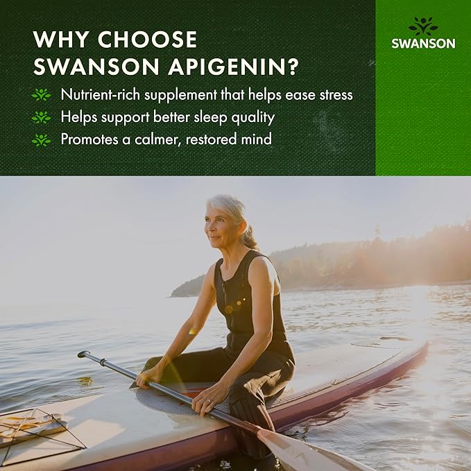 Swanson Apigenin Supplement for Sleep 90 Caps, 50 mg 3 Pack