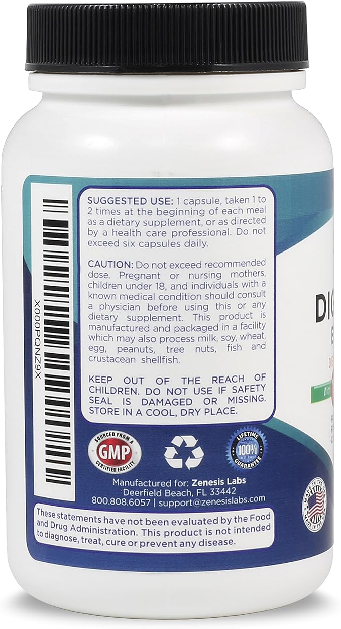 Digestive Enzymes - with Amylase, Bromelain, 14 Other 90 Capsules
