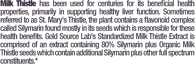 Organic Milk Thistle Capsules, 180 Caps, 80% Silymarin 450 mg,