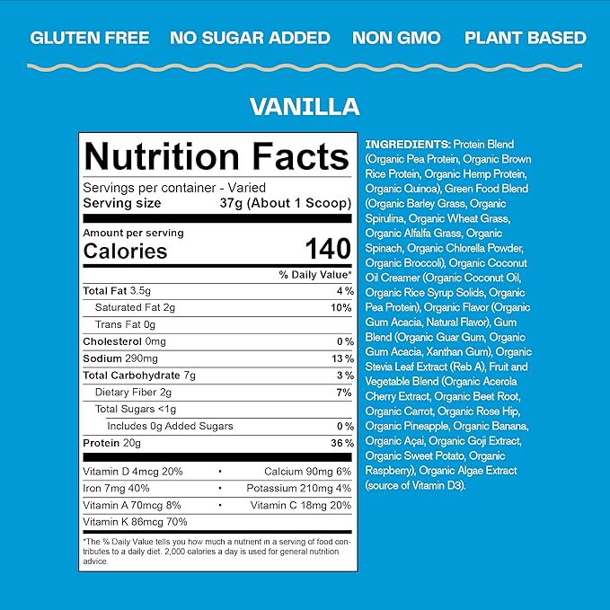 Amazing Grass Organic Plant Protein Blend: 20 Servings
