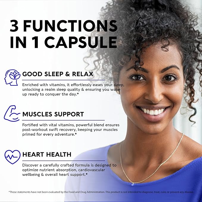 Magnesium Glycinate 500 mg D3 & B6 - 98% Absorption 120 Capsules, 4 Month