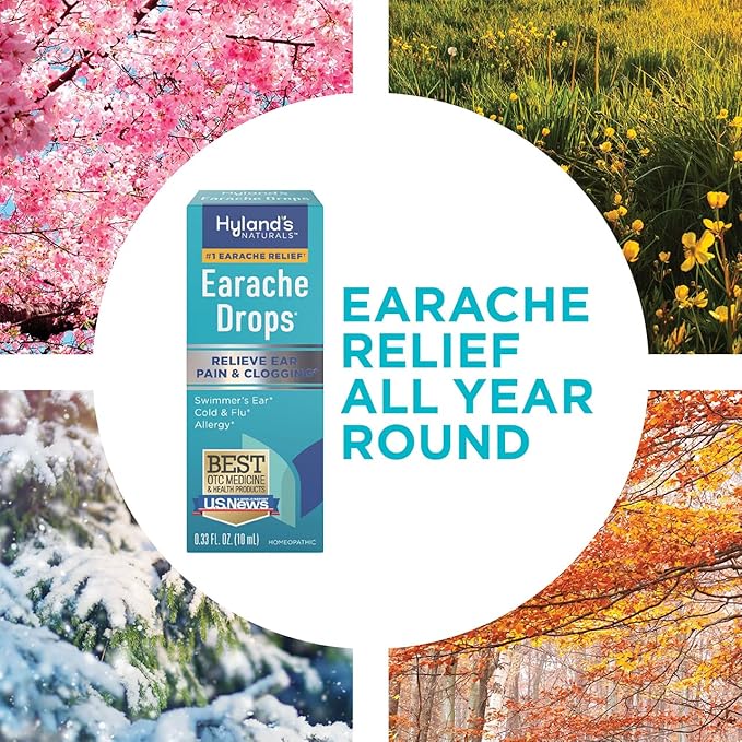 Hyland's Earache Drops, Natural Relief of 4 & 0.33 Fl