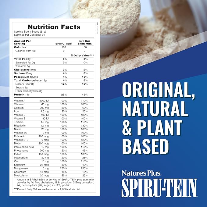 Natures Plus SPIRU-TEIN Shake 2.3 lbs, 34 Servings