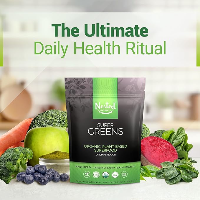Super Greens Daily Greens Superfood Powder w/20+ Whole 2-Pack, 60 60 Servings