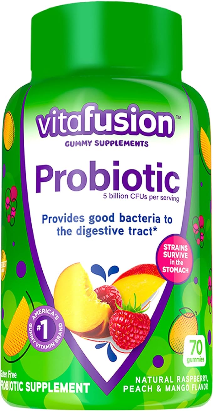 Vitafusion Probiotic Gummy Supplements, 70 Count 60ct Bundle