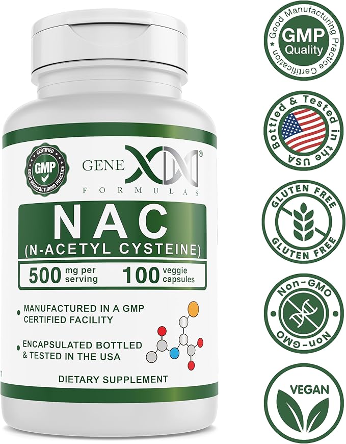 GENEX NAC 500mg (100 Capsules) N-Acetyl (3 Month