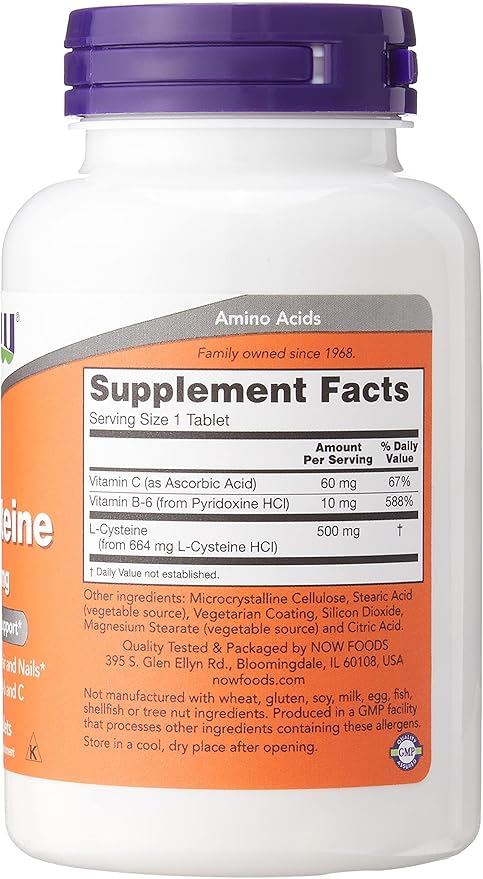 NOW FOODS Cysteine (L) 500mg Tb, 100 CT