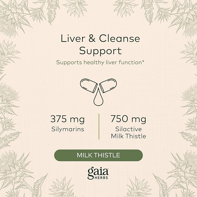 Gaia Herbs Milk Thistle 60 Vegan (20-Day Supply)
