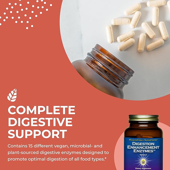 HEALTHFORCE SUPERFOODS Digestion Enhancement Enzymes 360 Vegan